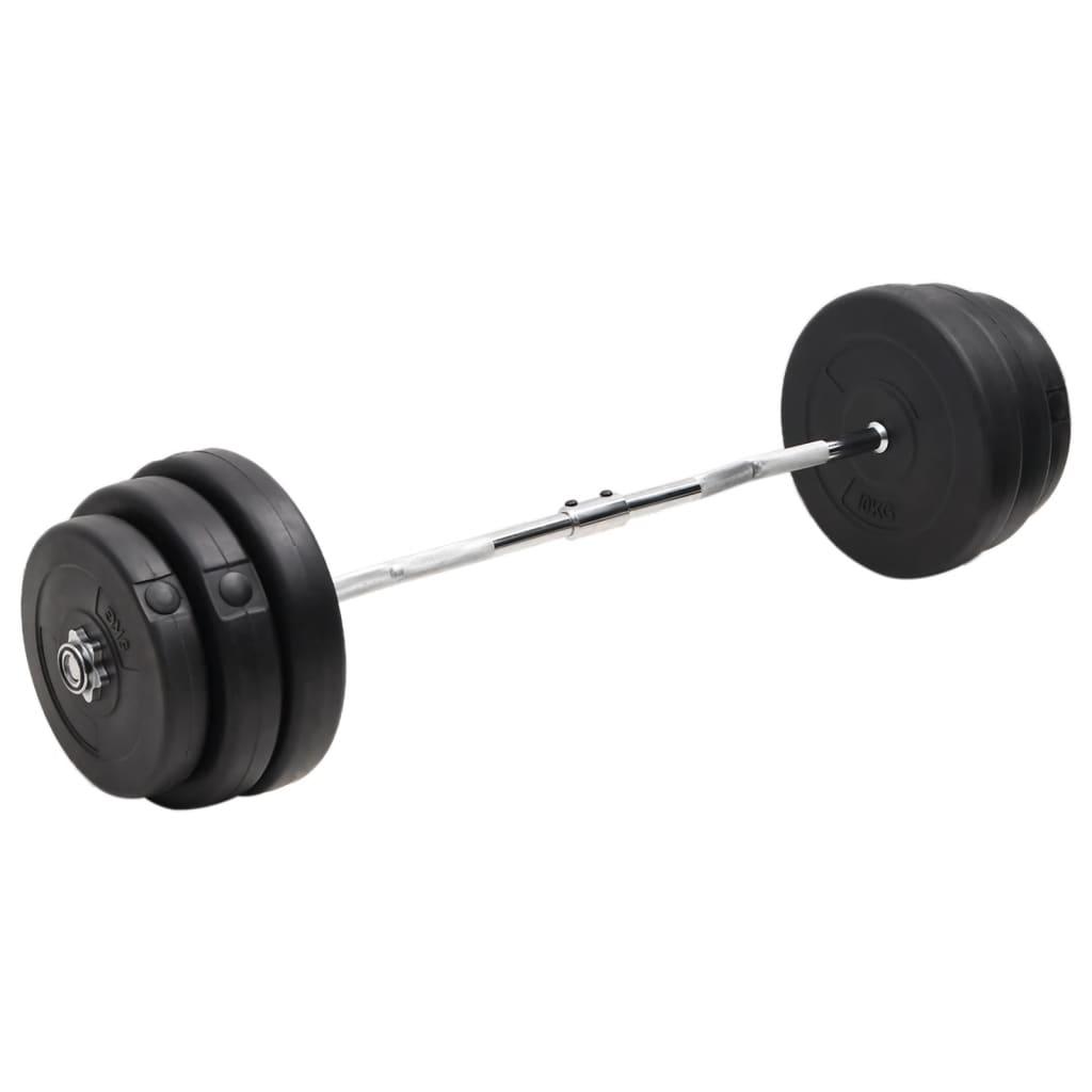 Curl-vægtstang med skiver 90 kg