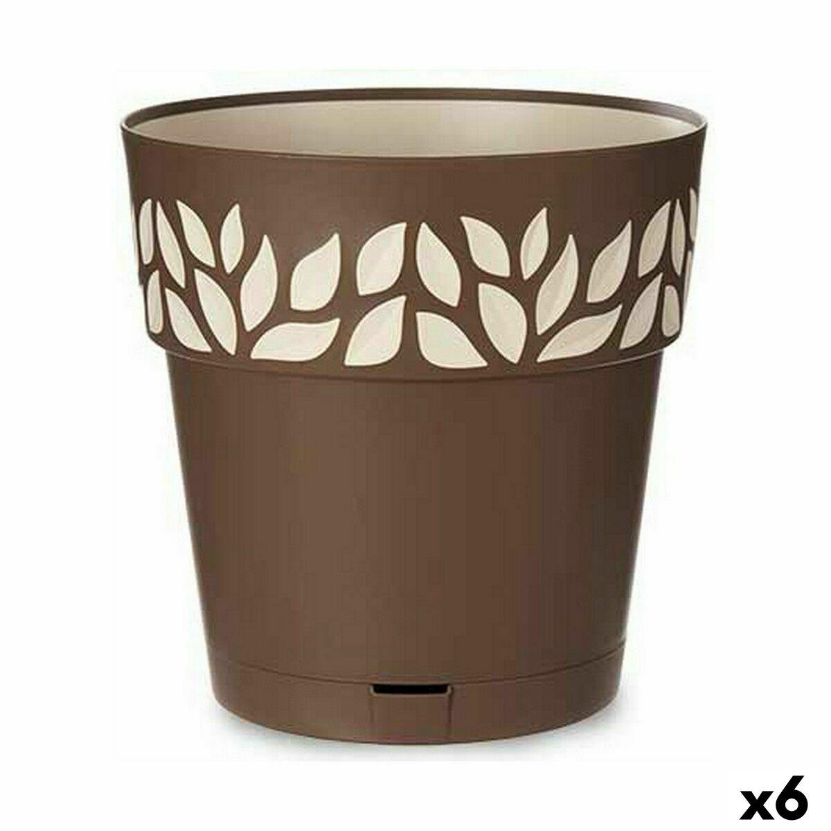 Selvvandende pot Stefanplast Cloe Brun Plastik 29 x 29 x 29 cm (6 enheder)