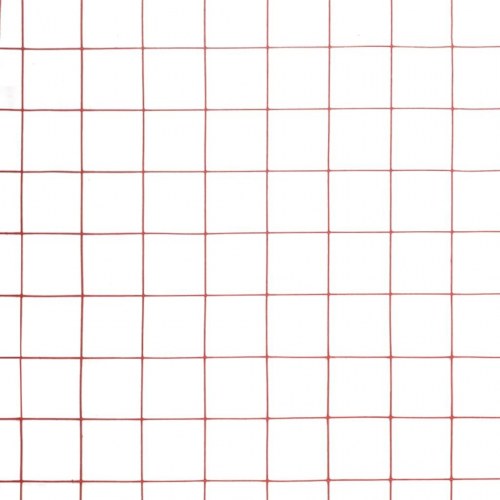 Hønsenet stål med PVC-belægning 10 × 1 m - rød