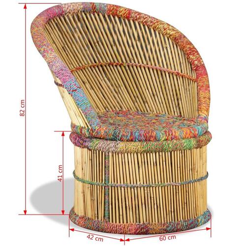 Bambusstol med chindi-detaljer