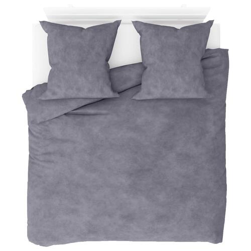 Sengesæt 3 dele fleece 200 x 220/80 x 80 cm grå