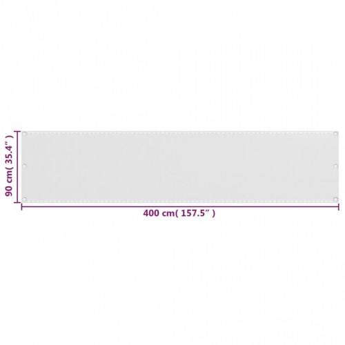 Balkonafskærmning HDPE 90 x 400 cm hvid