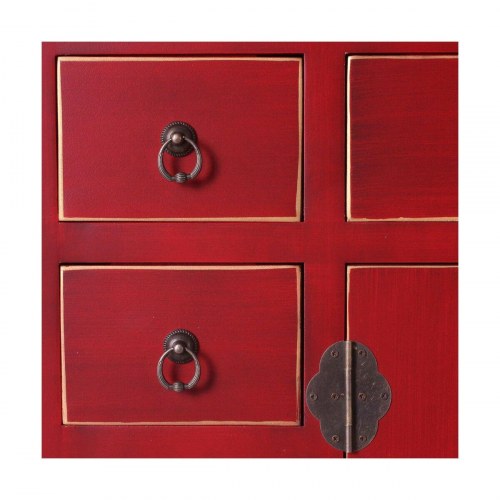 Skænk ORIENTE Rød Gylden Træ Jern Træ MDF 73 x 26 x 90 cm