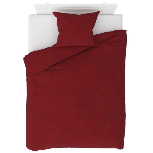 Sengesæt 2 dele fleece 140 x 220/60 x 70 cm vinrød