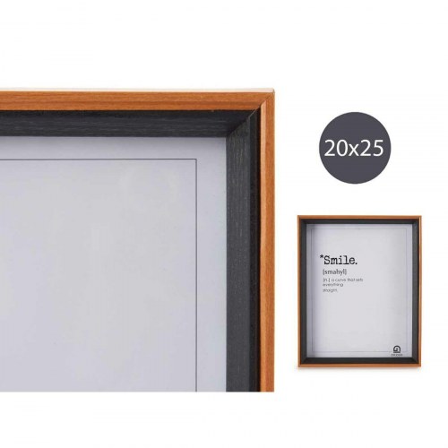Fotoramme 20x25 cm - brun/sort i MDF og glas