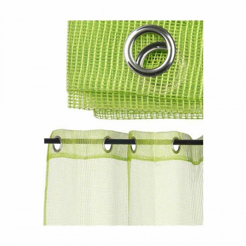 Gardin med metalringe - Grøn 140 × 260 cm (6 stk)