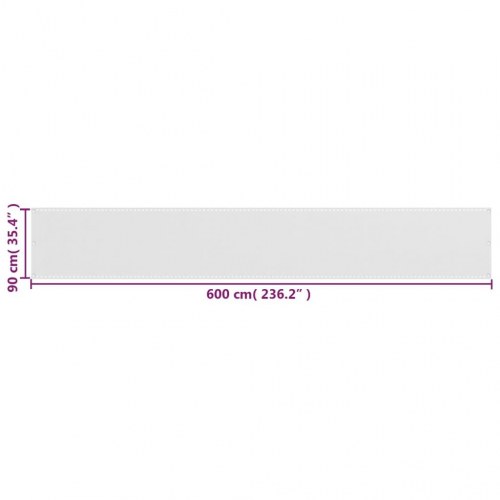 Balkonafskærmning i HDPE 90 × 600 cm - hvid