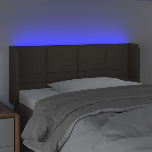 Sengegavl med LED-lys 103 x 16 x 78/88 cm - gråbrun