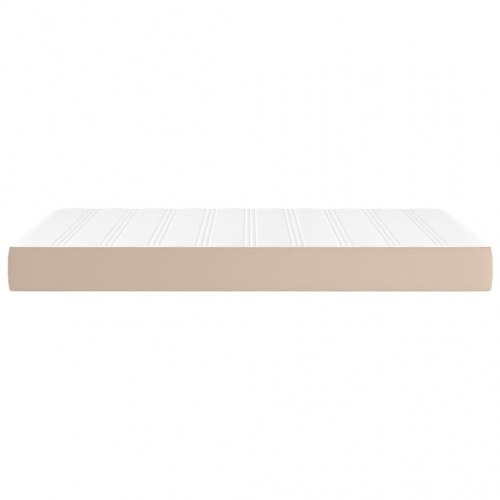 Springmadras med pocketfjedre - medium 120x200x20 cm, kunstlæder cappuccino