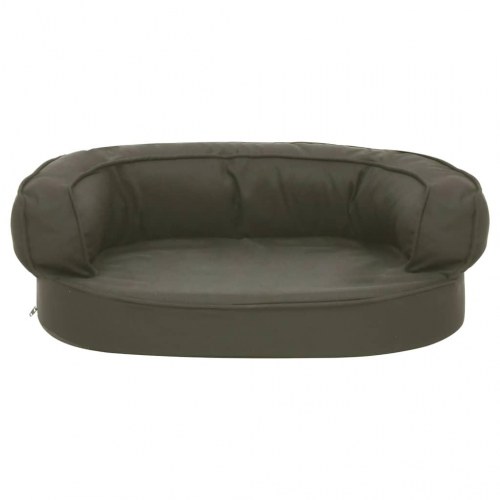 Ergonomisk hundeseng 60x42 cm hør-look mørkegrå