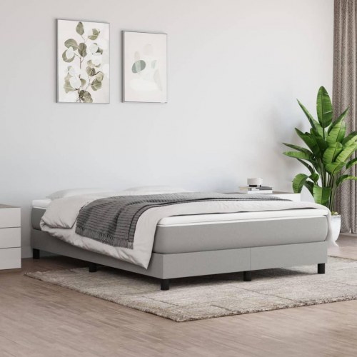 Springmadras med pocketfjedre - medium 140 × 190 × 20 cm, stof lysegrå