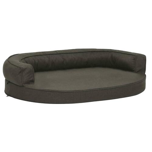 Ergonomisk hundeseng 90x64 cm hør-look mørkegrå