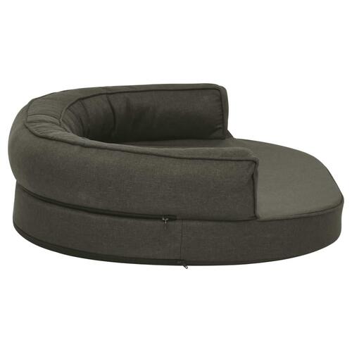 Ergonomisk hundeseng 90x64 cm hør-look mørkegrå