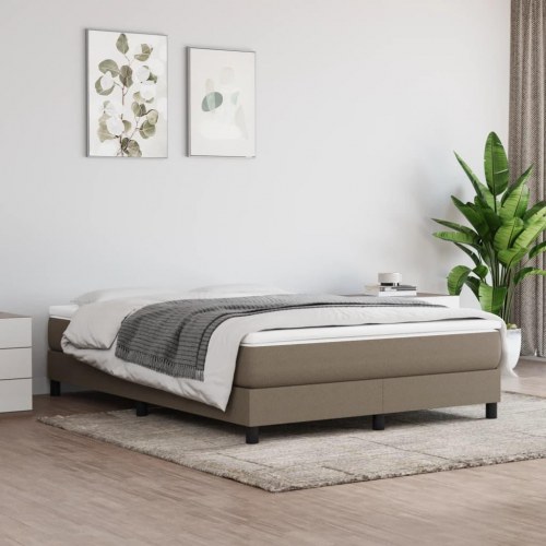 Springmadras med pocketfjedre medium 140x190x20 cm stof gråbrun