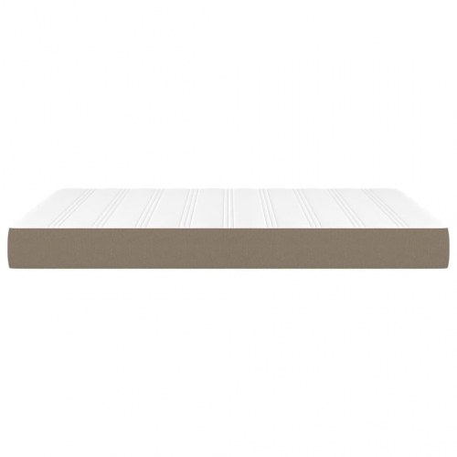 Springmadras med pocketfjedre medium 140x190x20 cm stof gråbrun