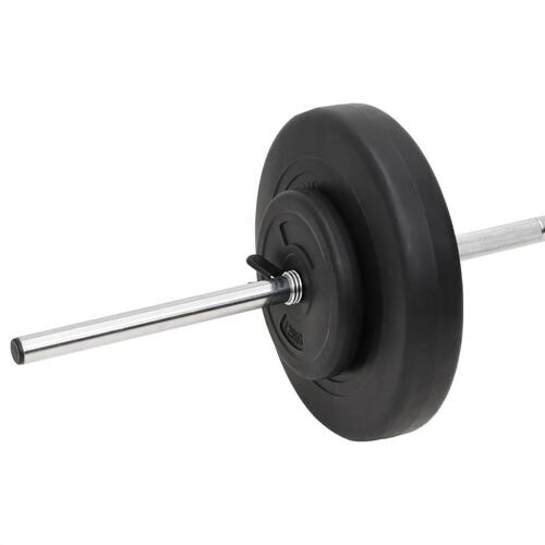 Vægtstang og håndvægt med skiver 60 kg
