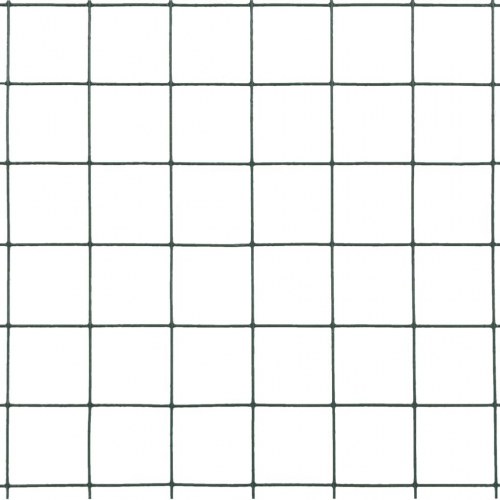 Hønsenet stål med PVC-belægning 25 × 1,5 m - grøn