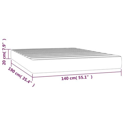 Springmadras med pocketfjedre 140x190x20 cm kunstlæder creme