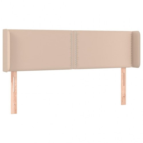 Sengegavl med LED-lys 147x16x78/88cm kunstlæder cappuccino