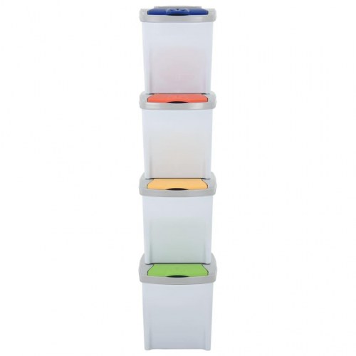 Stabelbare skraldespande 4 stk. 80 l hvid