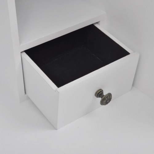 Fransk skrivepult i træ - hvid MDF og fyr, 60 × 36,4 × 111 cm