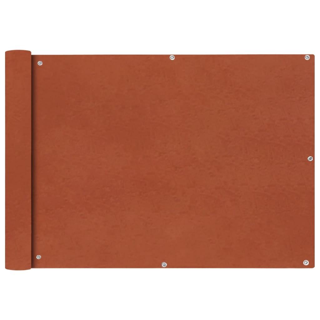 Balkonafskærmning Oxford-stof 75 x 400 cm terracotta