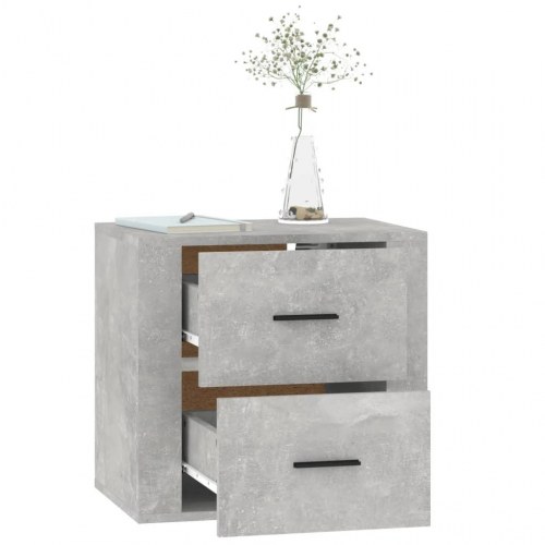 Væghængt sengebord 50x36x47 cm betongrå