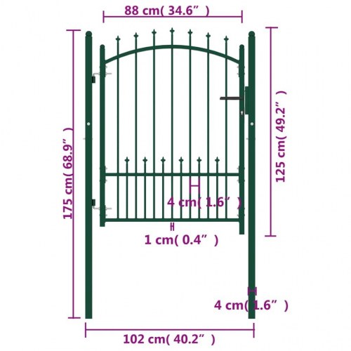 Hegnslåge EMMEN med pigge 104 x 109,5 cm - grøn