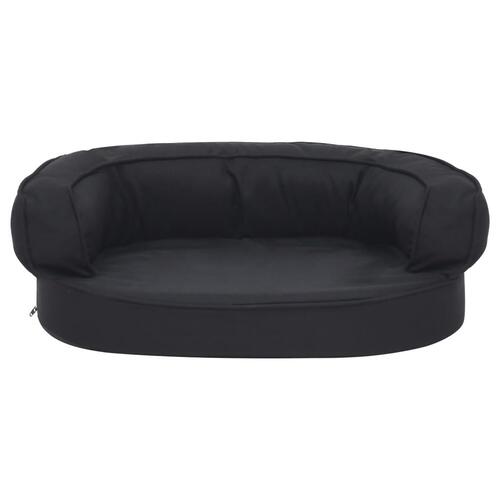 Ergonomisk hundeseng 60x42 cm hør-look sort