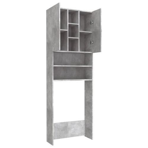 Vaskemaskineskab 64x25,5x190 cm betongrå