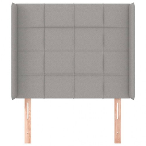 Sengegavl med kanter 93 x 16 x 118/128 cm - lysegrå