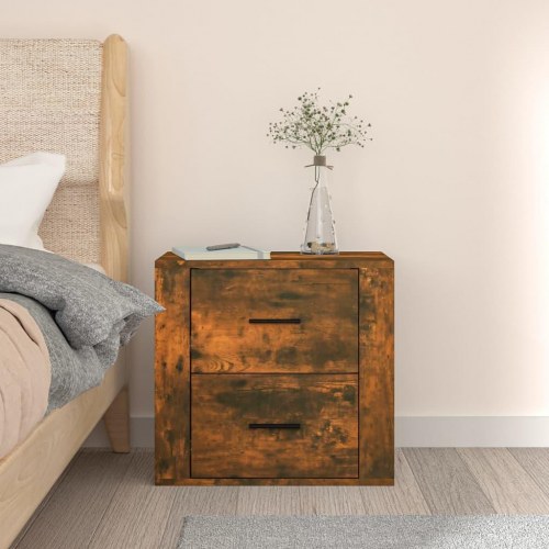 Væghængt sengebord 50×36×47 cm - røget egetræsfarve