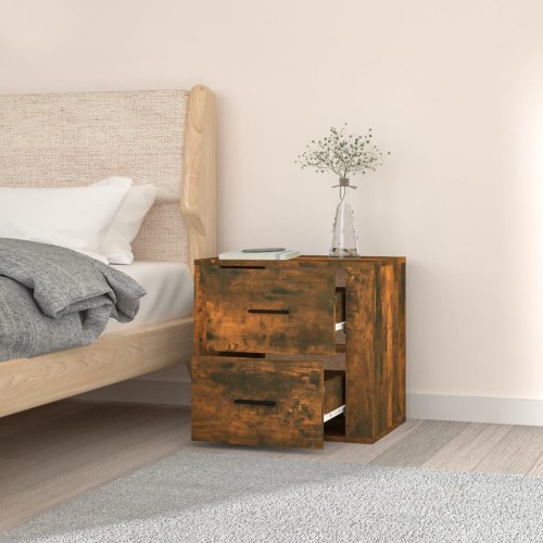 Væghængt sengebord 50×36×47 cm - røget egetræsfarve