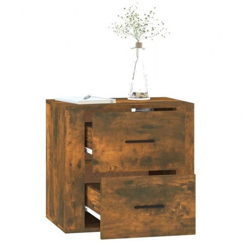 Væghængt sengebord 50×36×47 cm - røget egetræsfarve