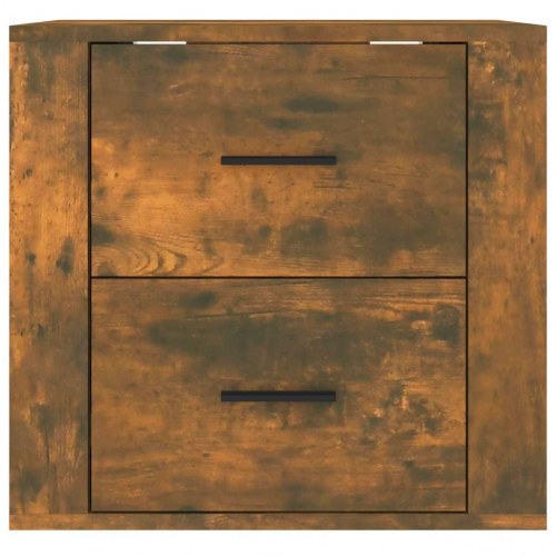 Væghængt sengebord 50×36×47 cm - røget egetræsfarve