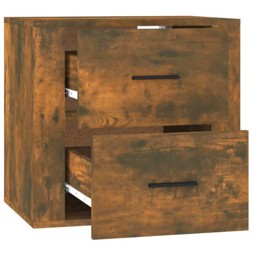 Væghængt sengebord 50×36×47 cm - røget egetræsfarve