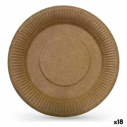 Algon engangstallerkener i kraftpapir 23 cm - 18 pakker á 10 stk.