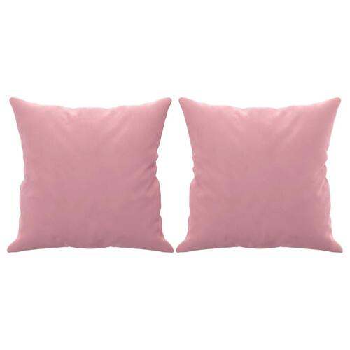 3-personers sofa med pyntepuder 180 cm velour pink