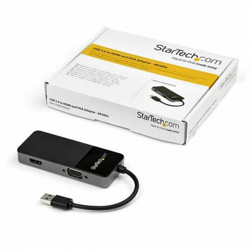 Startech USB til VGA/HDMI-adapter (USB32HDVGA) - Sort, 4K Ultra HD