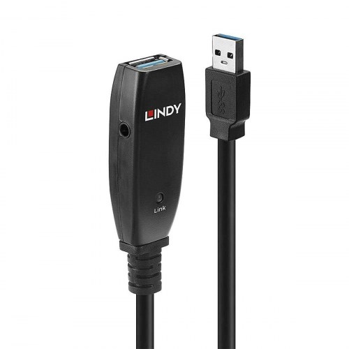 USB-kabel LINDY 43322 - forlængerkabel, sort, 15 m