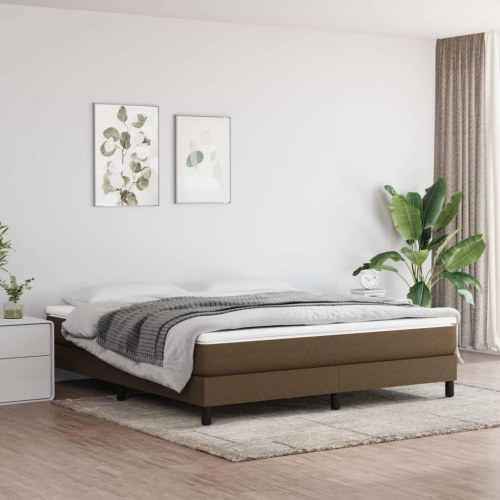 Springmadras med pocketfjedre medium 160x200x20 cm stof mørkebrun