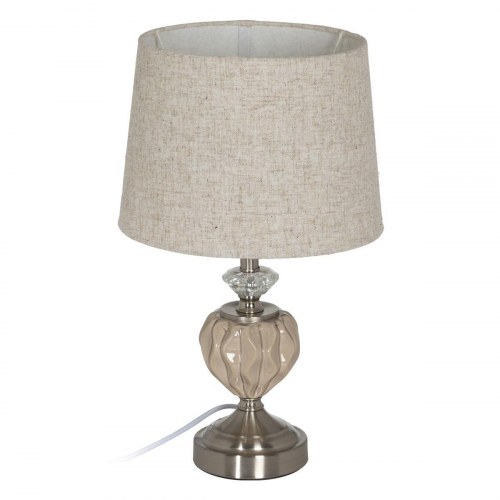 Bordlampe Beige Sølvfarvet Metal Krystal 10 W 220 V 27 x 27 x 44 cm