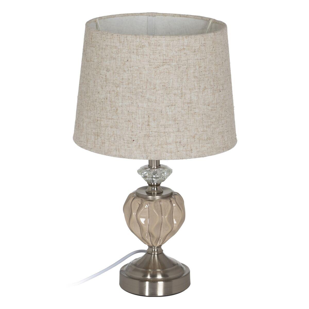 Bordlampe Beige Sølvfarvet Metal Krystal 10 W 220 V 27 x 27 x 44 cm
