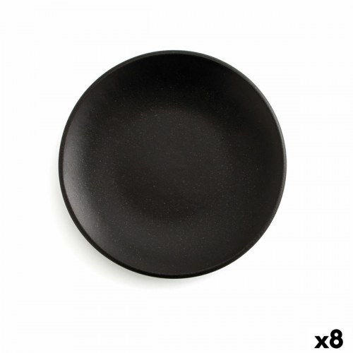 Anaflor middagstallerken i sort bagt ler Ø 29 cm - 8 stk.