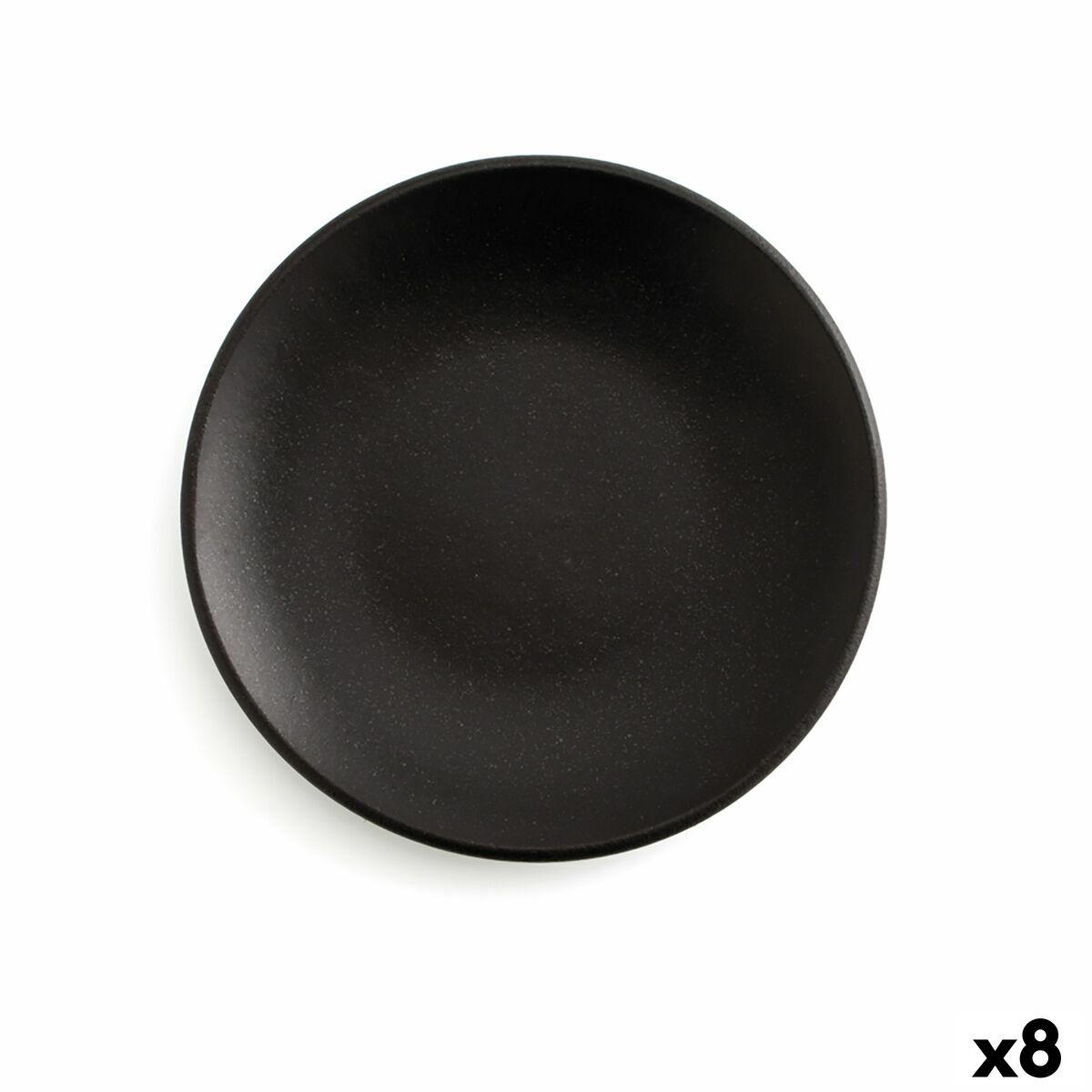 Anaflor middagstallerken i sort bagt ler Ø 29 cm - 8 stk.