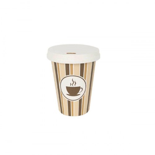 Algon engangskopper med låg - 220 ml, kaffedesign, 20 enheder (8 dele pr. sæt)