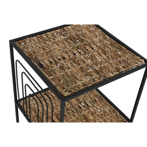 Reol - sort metal og fiber, 35 × 35 × 98 cm