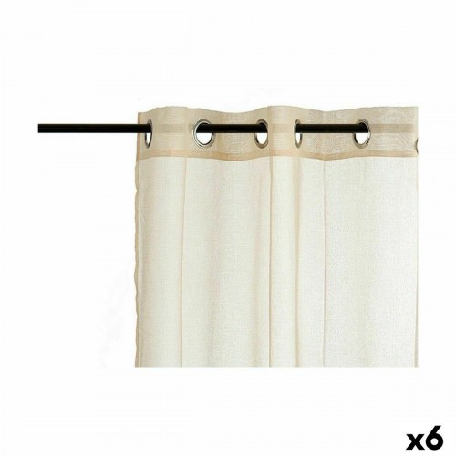 Gardin med metalringe - Beige 140 × 260 cm (6 stk.)