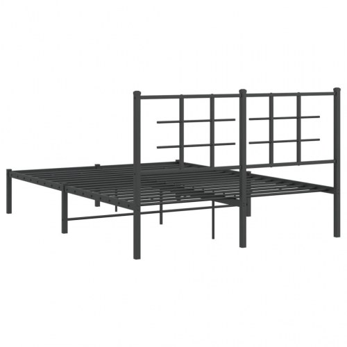 Sengeramme med sengegavl 135x190 cm metal sort