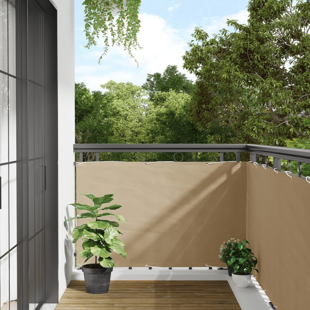 Balkonafskærmning Oxford Stof 90x400 Cm Beige
